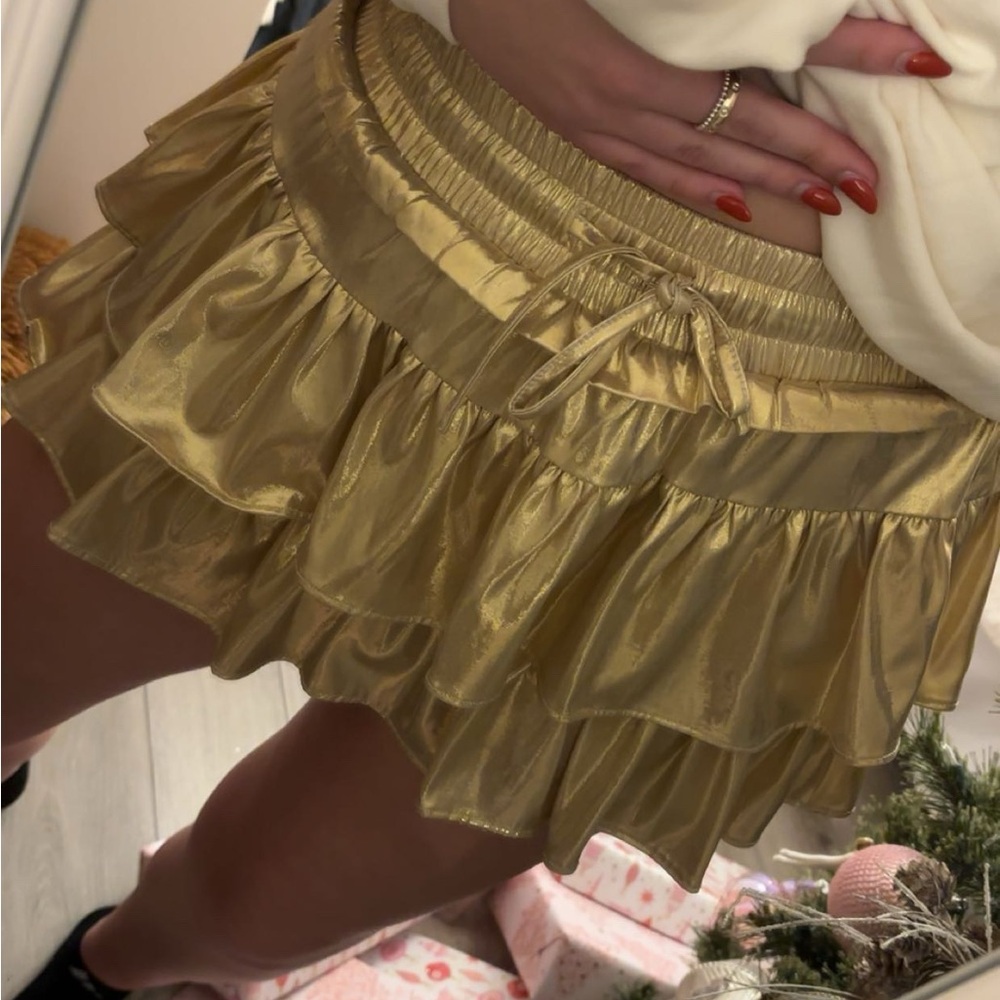 Gold Ruffled Women's Skirt